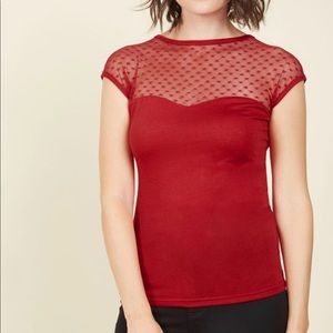 The Answer Is Sheer Top In Red Hearts